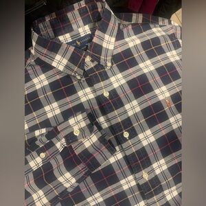 Ralph Lauren Men’s Classic Fit Plaid Button Up Shirt Embroidered Logo Size Large